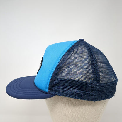 VANS Off The Wall Snapback Trucker Hat Blue One Size Adjustable Mesh Back Rope