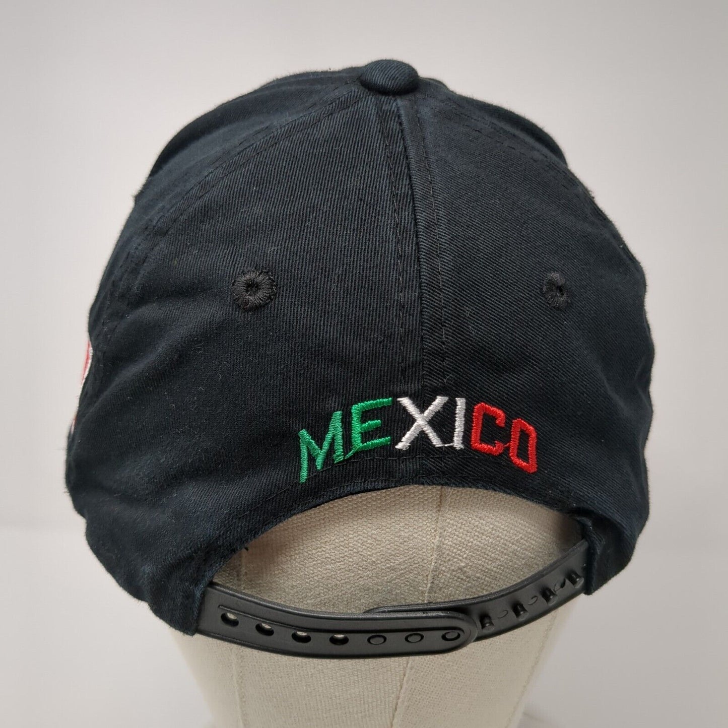 Hecho En Mexico Snapback Hat Black One Size Embroidered Top Level