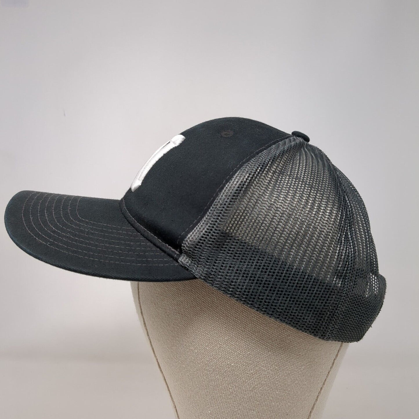 Letter N Snapback Mesh Back Trucker Hat Black OSFA Port Authority