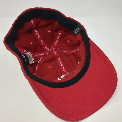 Titleist Fitted Baseball Cap Red OS True Fit Lightweight Embroidered 6 Panel