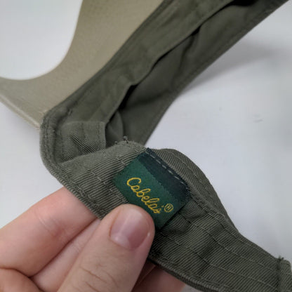 Cabela's Strapback Sun Visor Hat Green OSFA Adjustable Embroidered Logo
