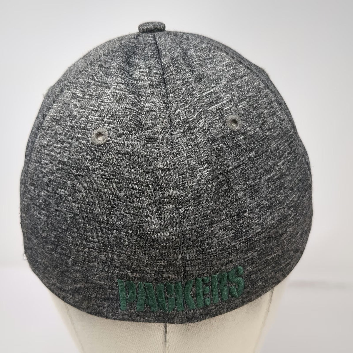 Green Bay Packers NFL New Era Gray Cap Hat M 39THIRTY Stretch Fit Heathered Logo