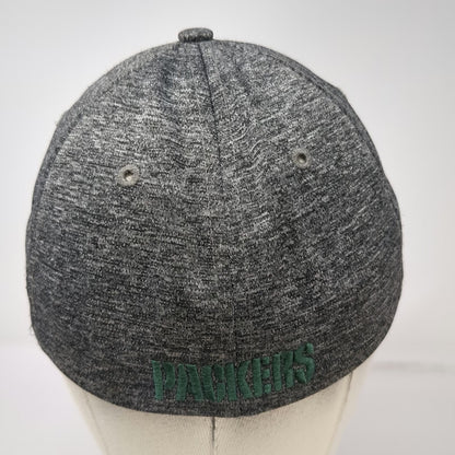 Green Bay Packers NFL New Era Gray Cap Hat M 39THIRTY Stretch Fit Heathered Logo