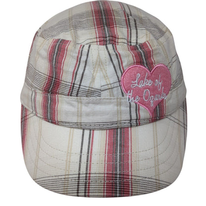 Lake of The Ozarks Cadet Army Cap Multicolor OS Adjustable Plaid American Crown