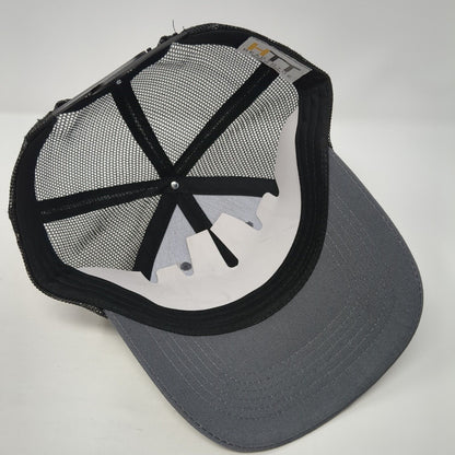 Snickers Snapback Mesh Back Trucker Hat Gray One Size 6 Panel Adjustable
