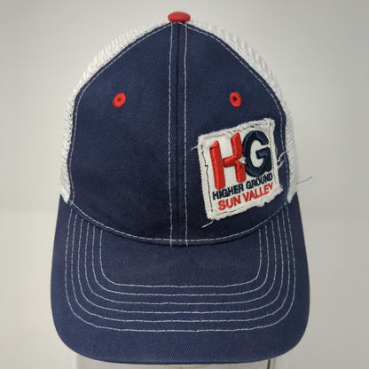 HG Higher Ground Sun Valley Strapback Trucker Hat Blue OS Mesh Back Vie Gear