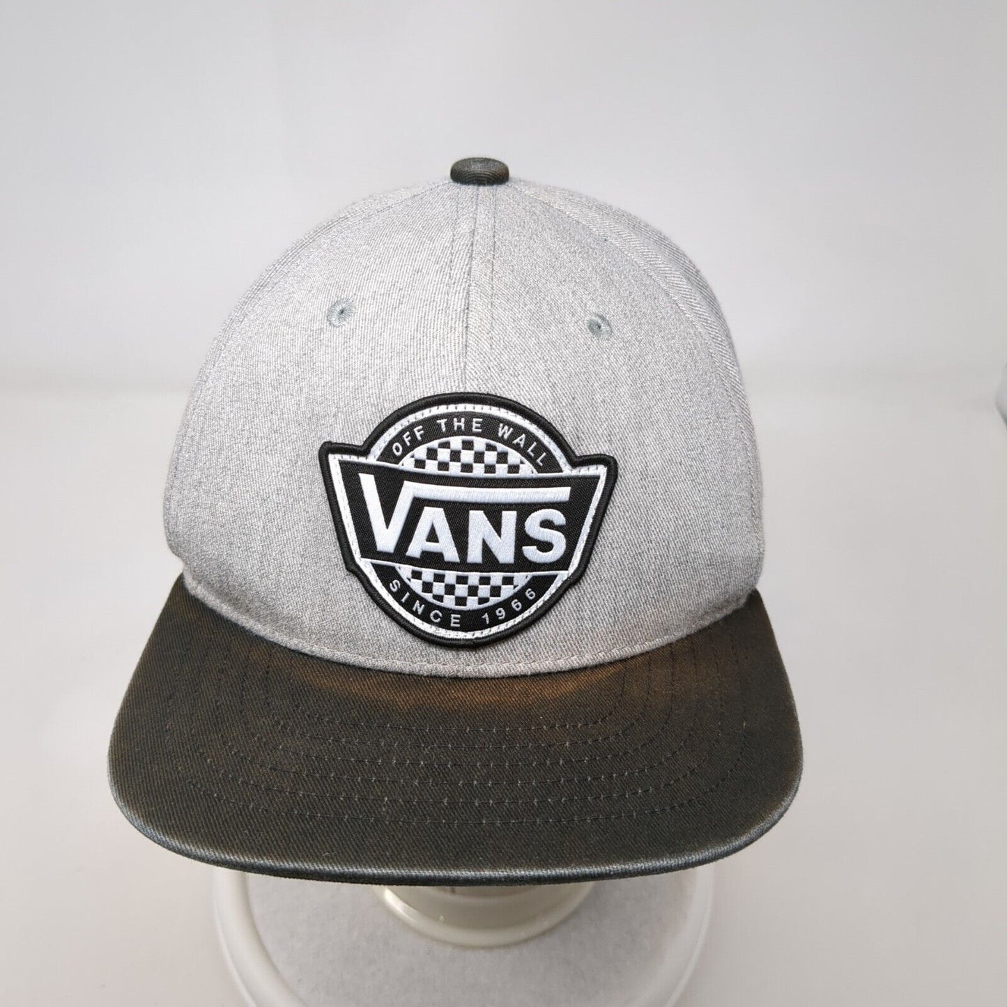 VANS Off The Wall Since 1966 Snapback Hat Gray One Size Adjustable Embroidered