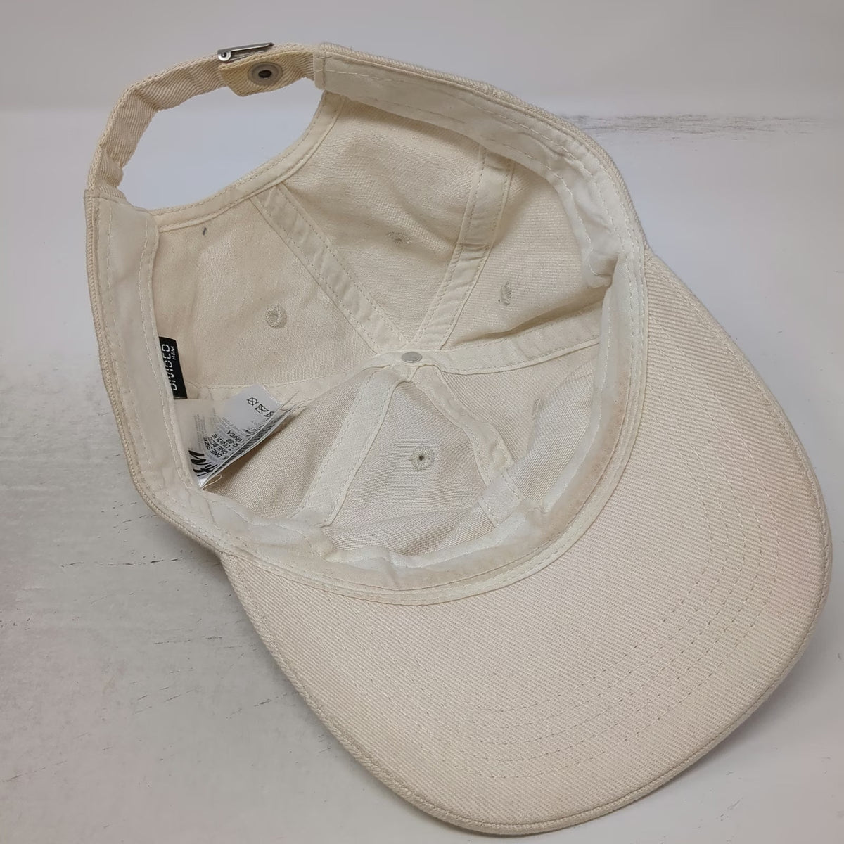 H&M Baseball Cap Beige One Size Solid Plain Blank Cotton Twill Adjustable Hat