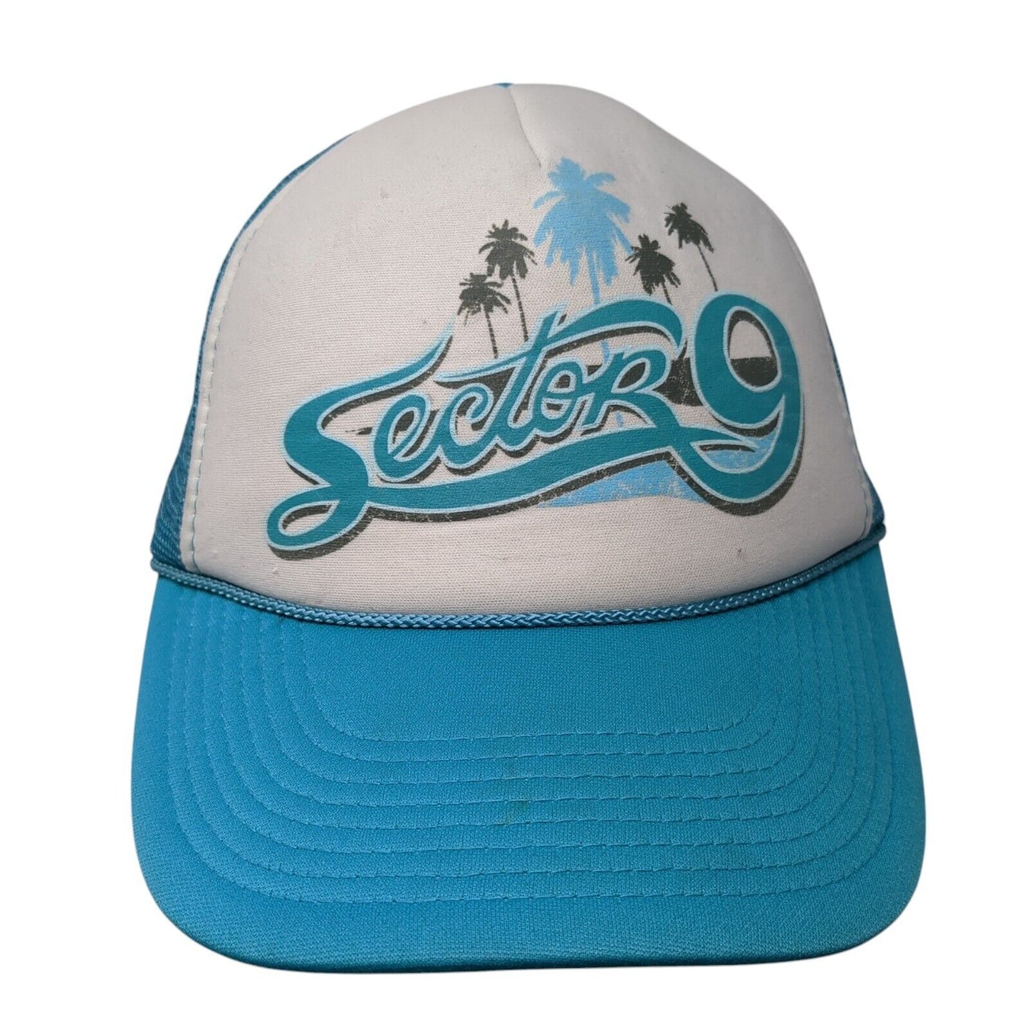 Sector 9 Snapback Rope Trucker Hat Blue One Size Mesh Back Adjustable