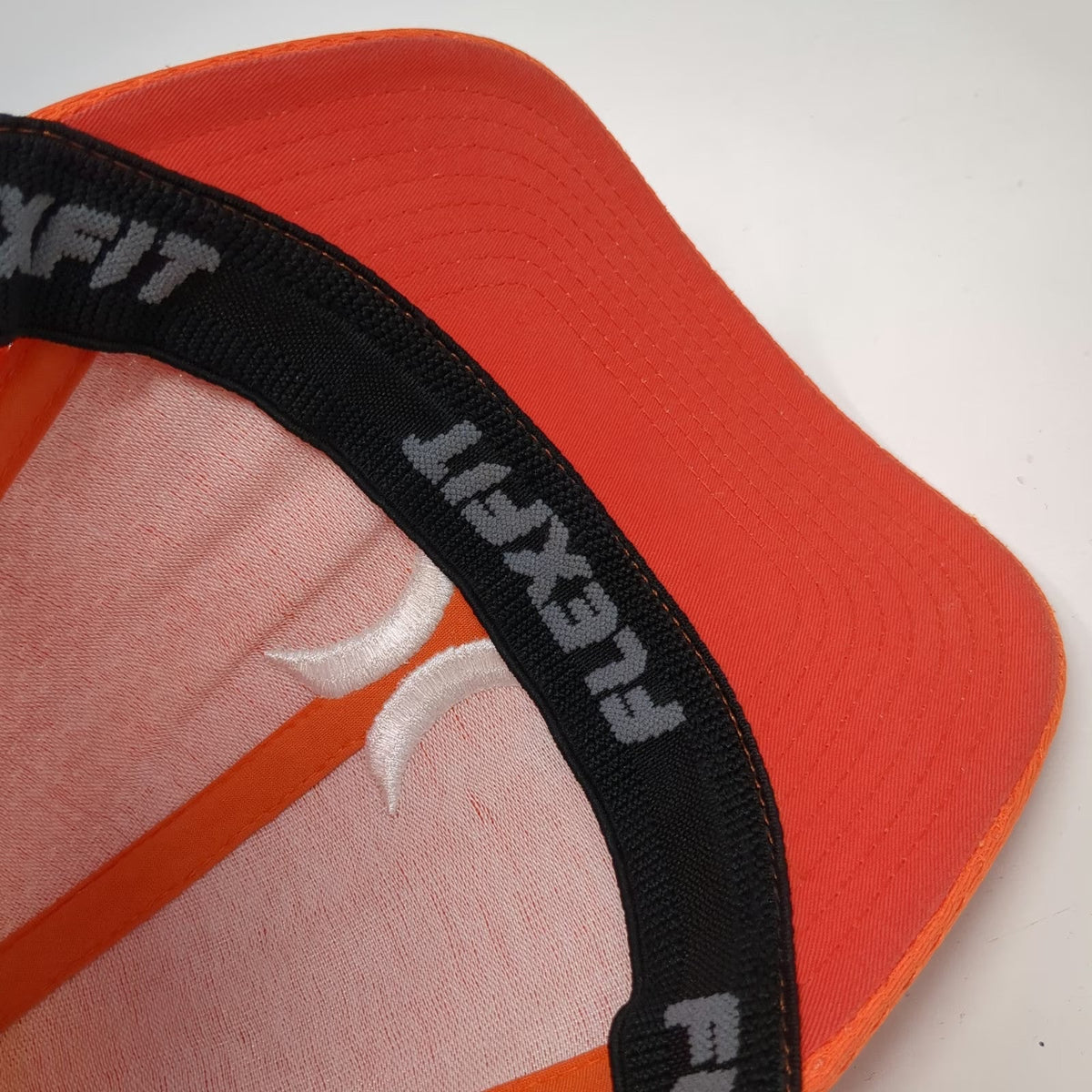 Hurley Baseball Cap Orange XL Flexfit Mesh Textured Embroidered Logo Sport Hat