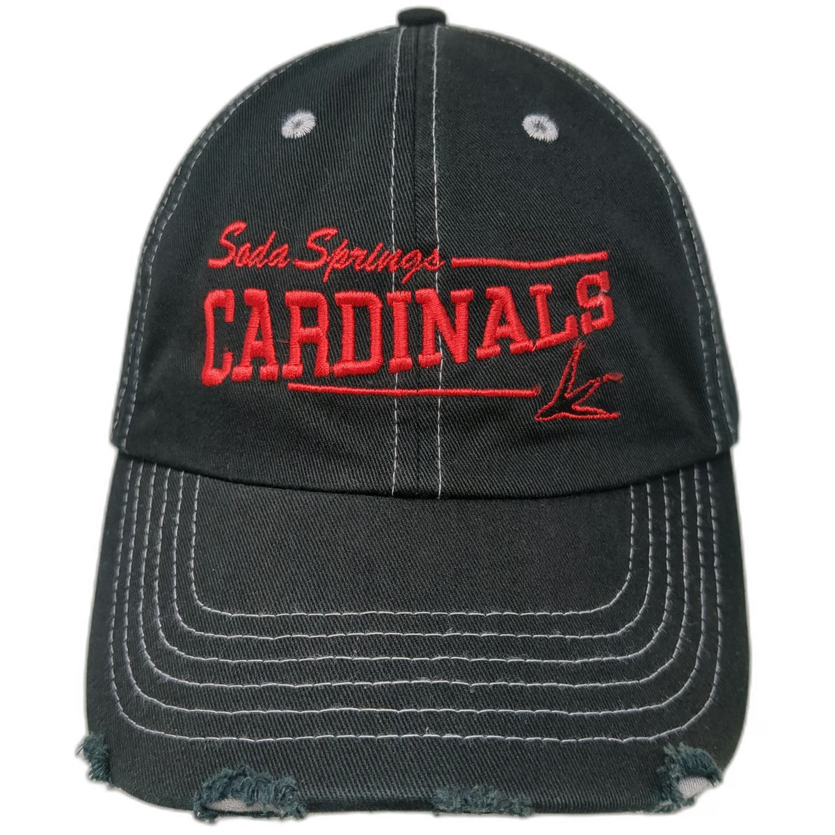 My Town Originals Black Red One Size Baseball Cap Soda Springs Cardinals Hat