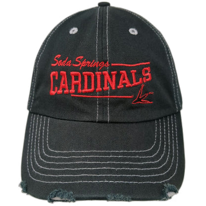 My Town Originals Black Red One Size Baseball Cap Soda Springs Cardinals Hat