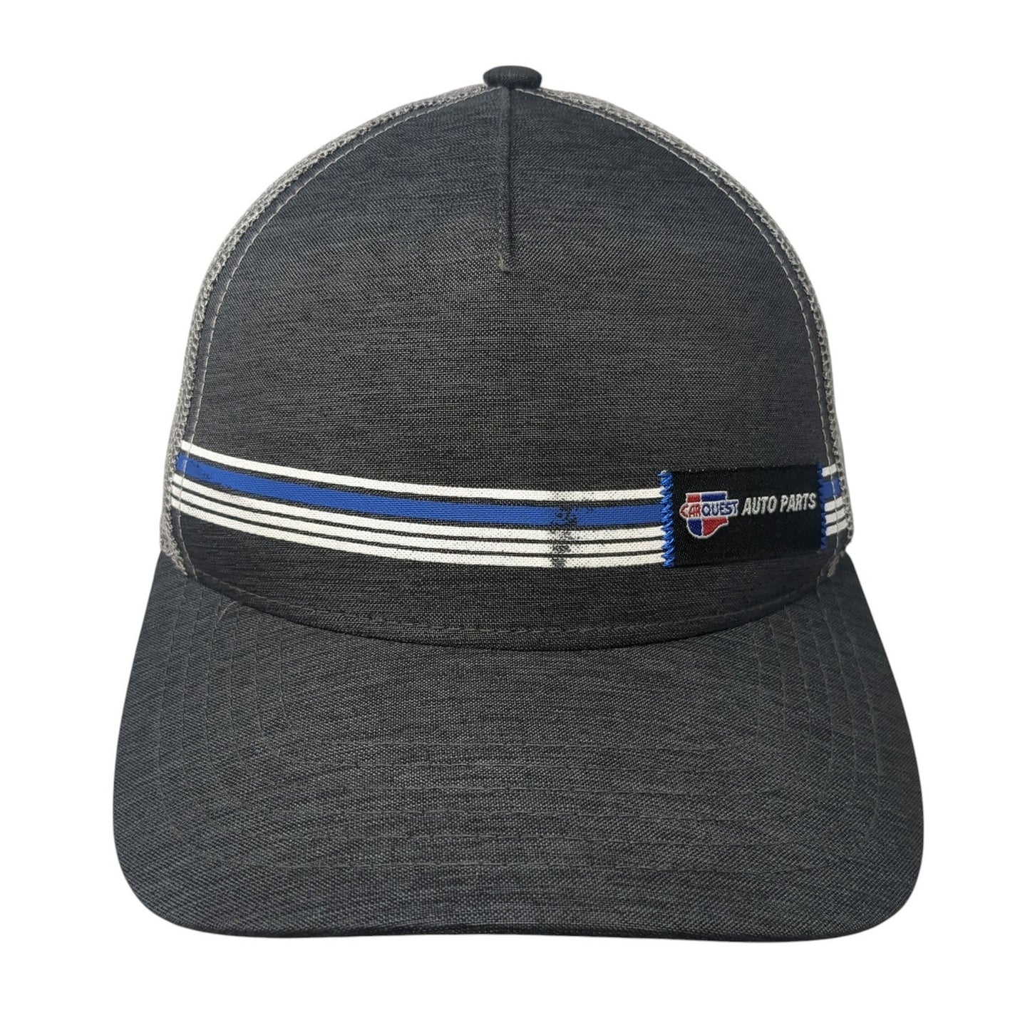 Carquest Auto Parts Snapback Trucker Hat Gray One Size Mesh Back Striped
