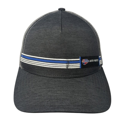 Carquest Auto Parts Snapback Trucker Hat Gray One Size Mesh Back Striped