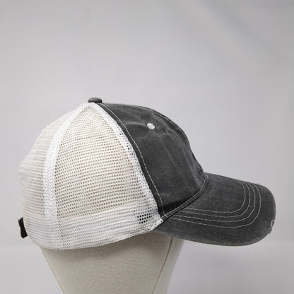 Bling Star Strapback Trucker Hat Gray One Size Adjustable Distressed Mesh Back