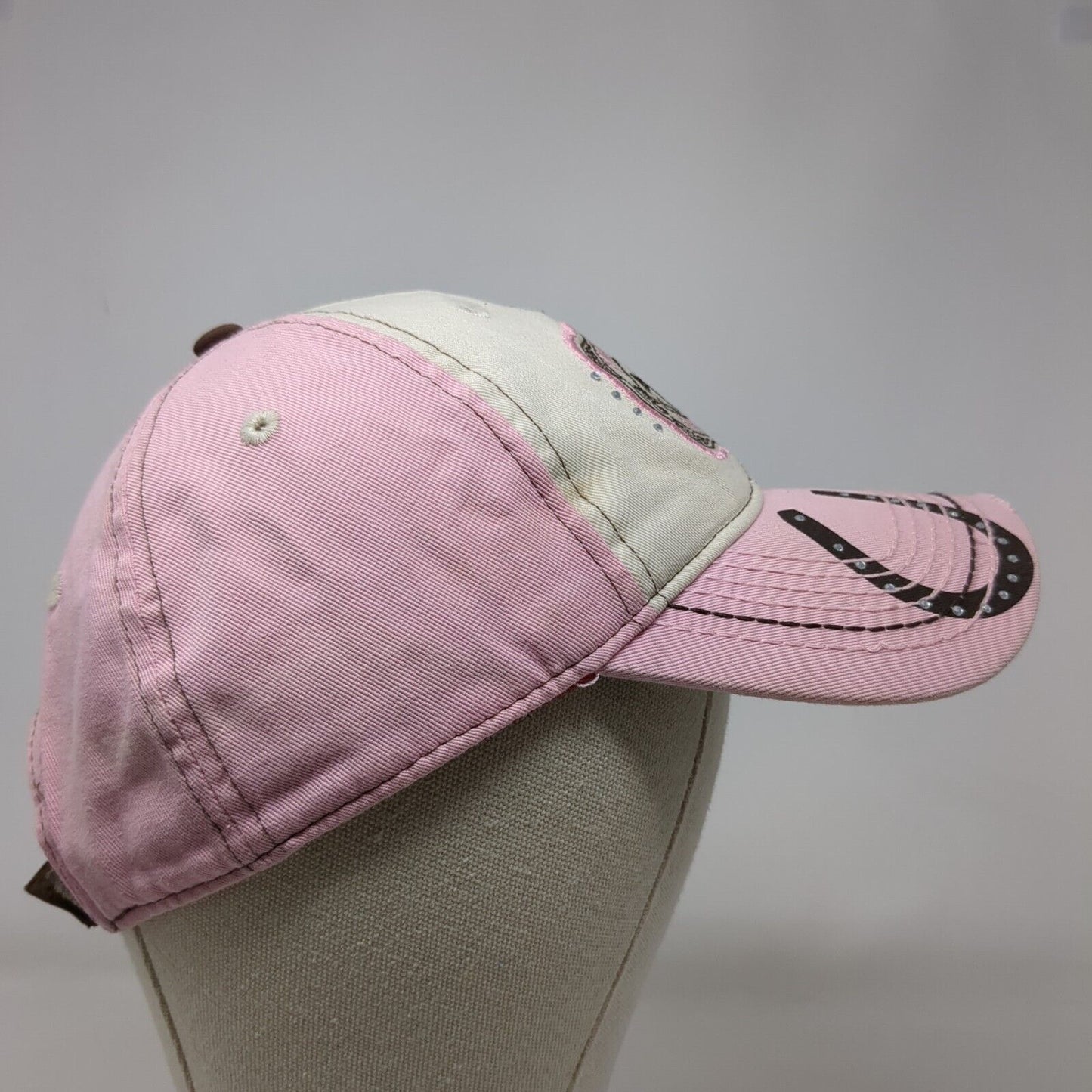 Farm Girl Authentic Strapback Hat Pink OSFA Embroidered Knee Dip & Lovin' It