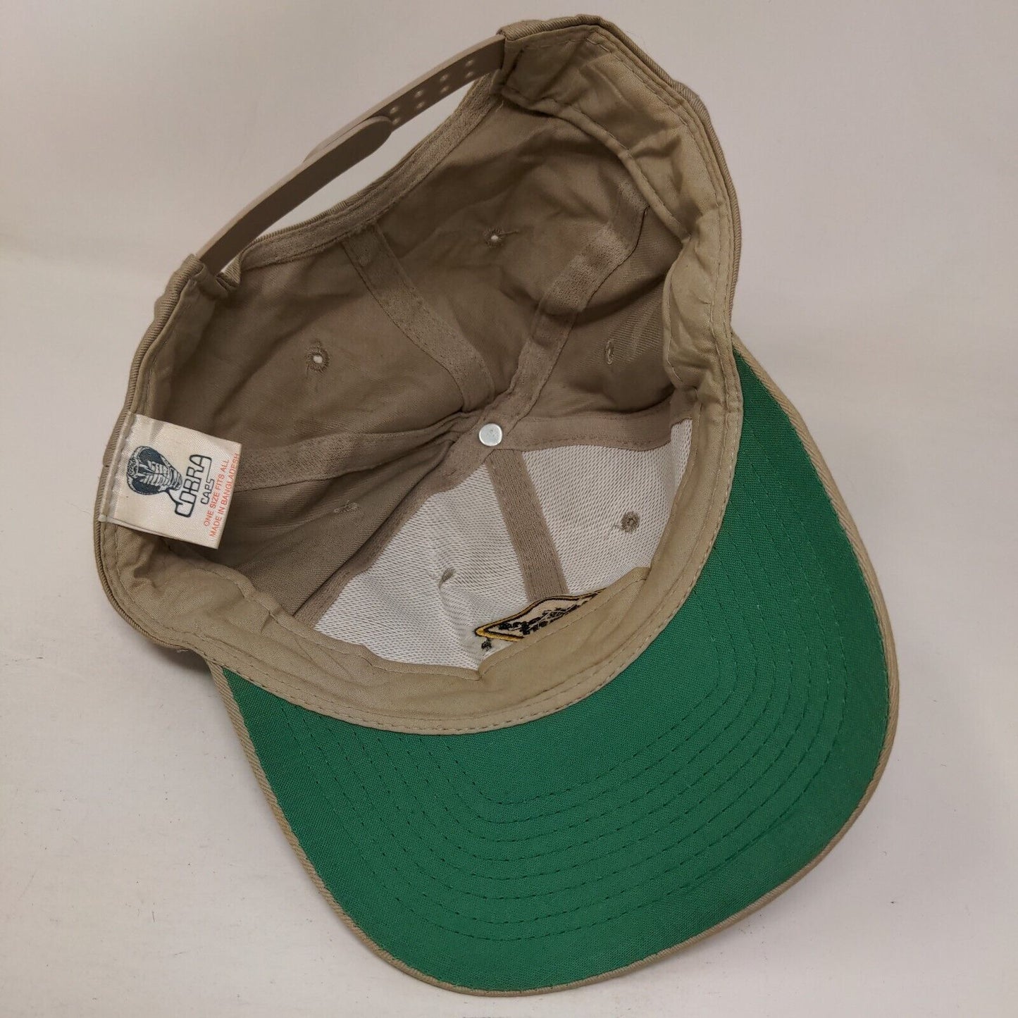 Nations Rent Snapback Hat Tan OSFA Embroidered Vent Holes Cobra Caps