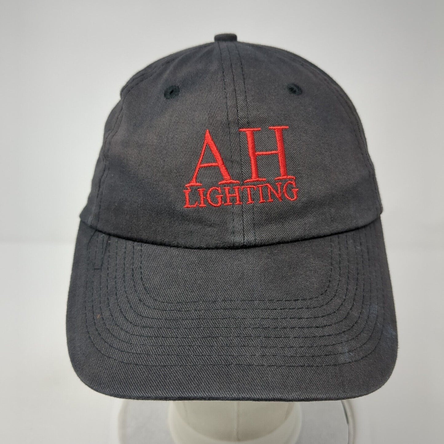 AH Lighting Strapback Hat Black One Size Adjustable Embroidered 6 Panel Cotton