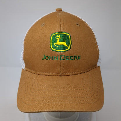 John Deere Mesh Back Trucker Hat Brown One Size Embroidered Adjustable