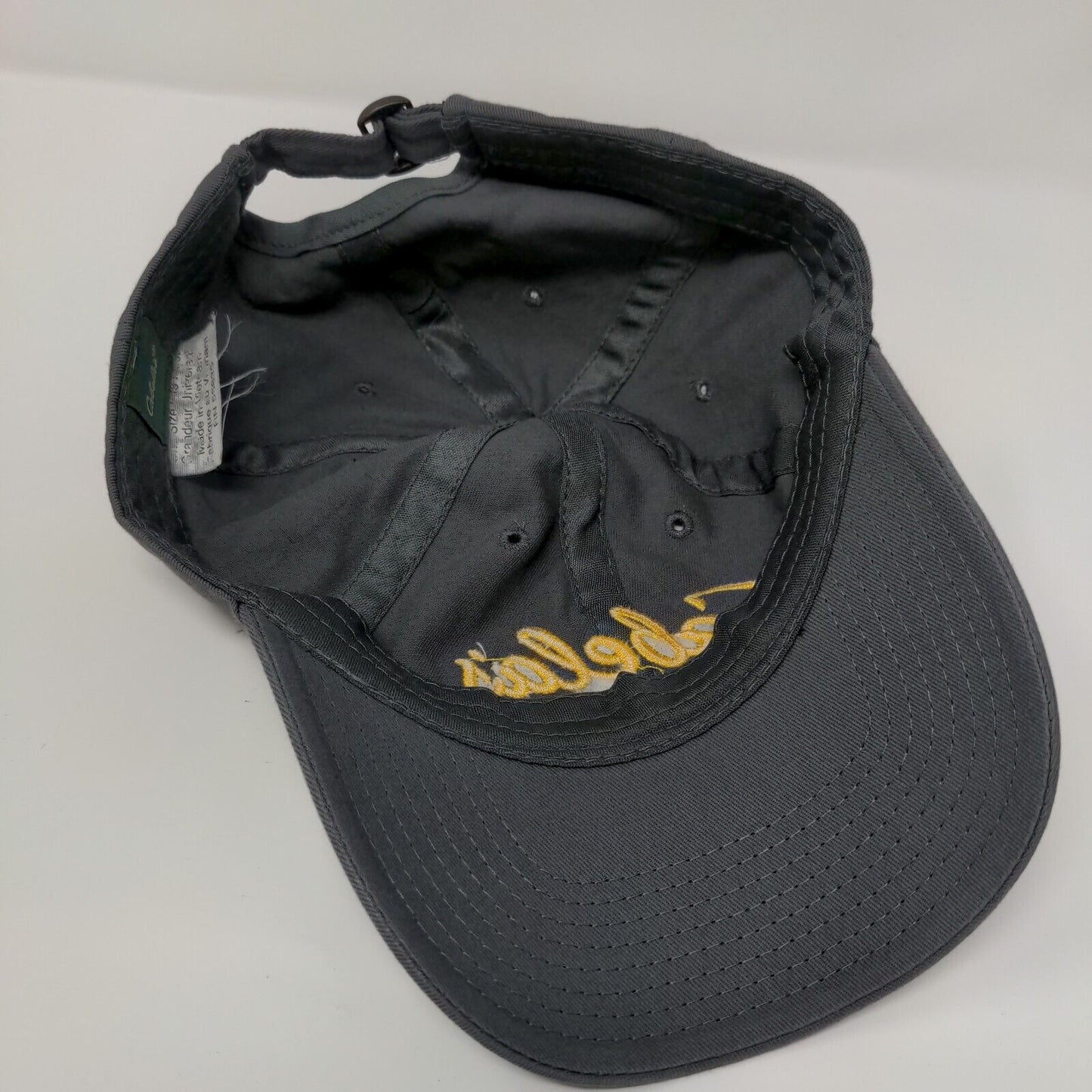 Cabela's Club Slideback Hat Gray OSFM Adjustable Embroidered Logo 6 Panel
