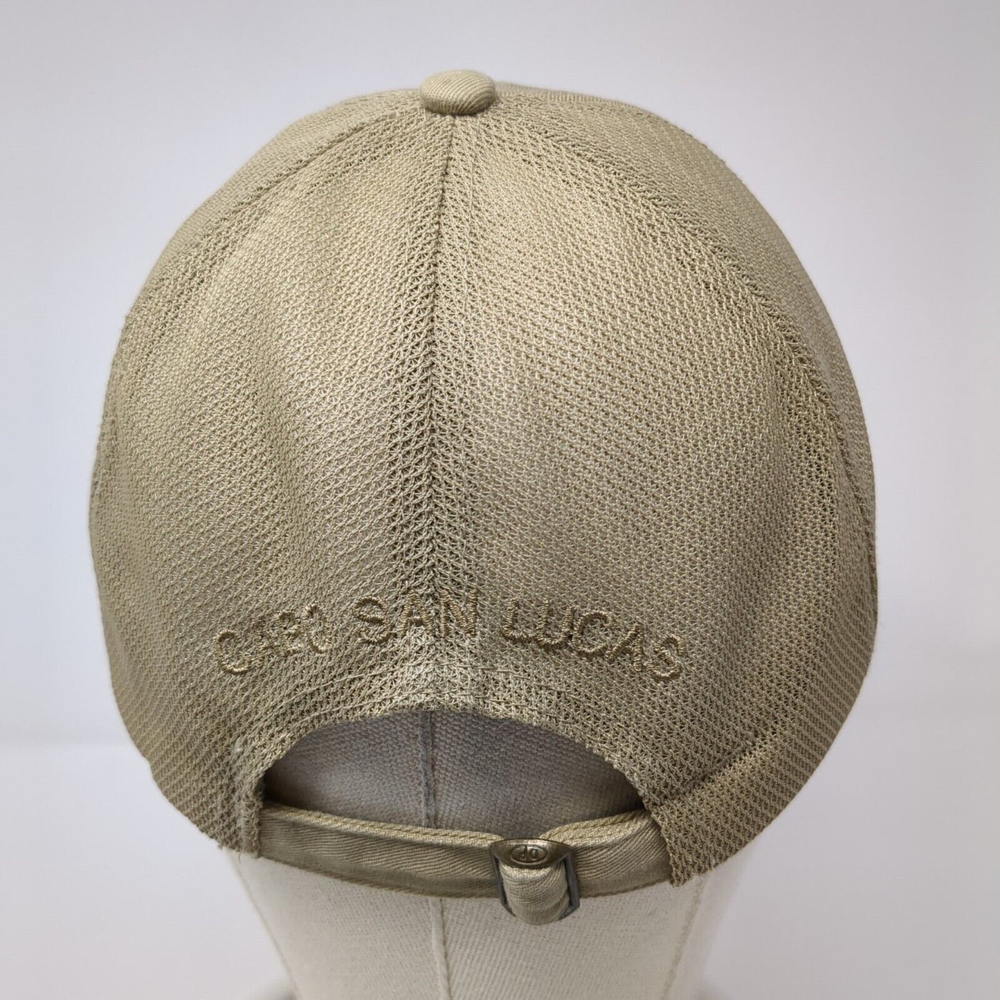 Marlin Fish Slideback Trucker Hat Tan One Size Mesh Back Cabo San Lucas