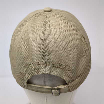 Marlin Fish Slideback Trucker Hat Tan One Size Mesh Back Cabo San Lucas