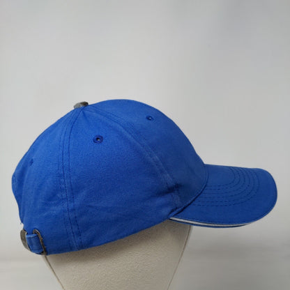 Roiko Slideback Hat Blue One Size Adjustable Emblem Vented Holes 6 Panel