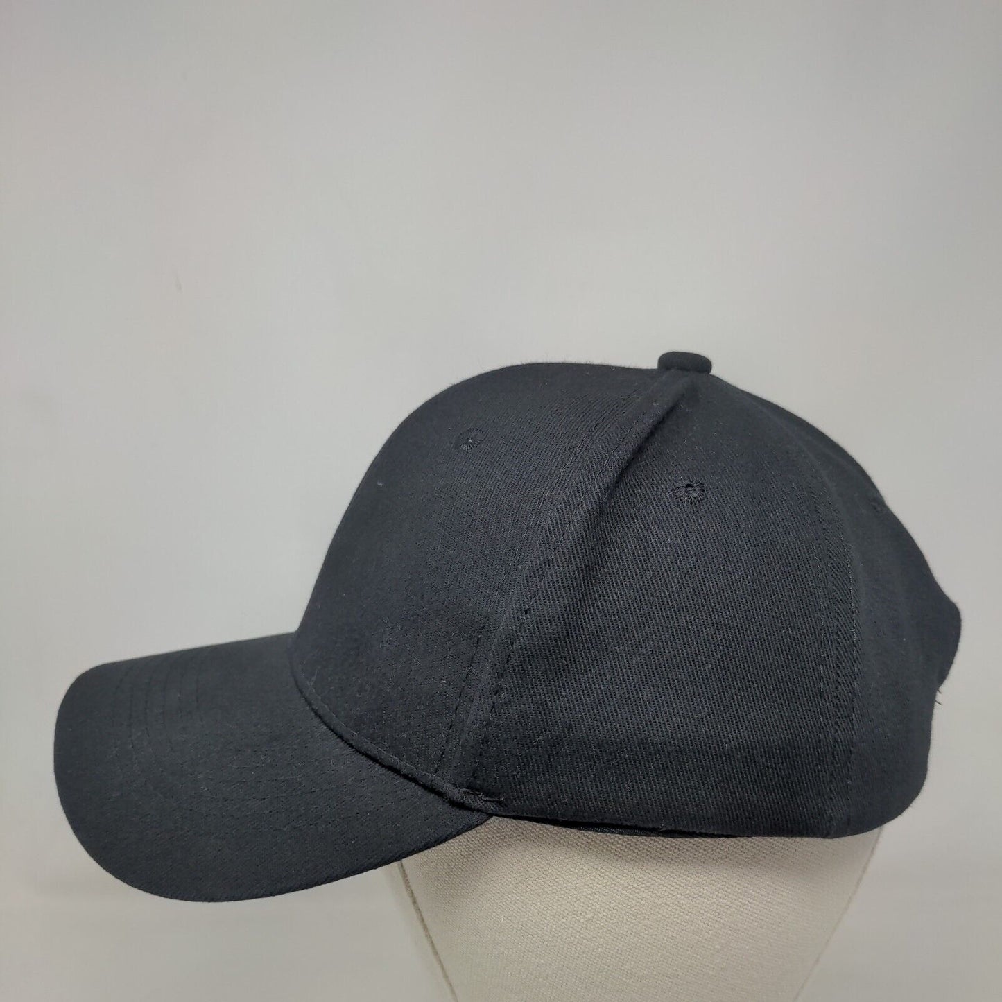 Unbranded Slideback Hat Black One Size Adjustable Blank 6 Panel Solid