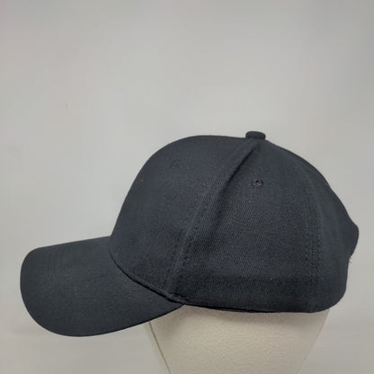 Unbranded Slideback Hat Black One Size Adjustable Blank 6 Panel Solid