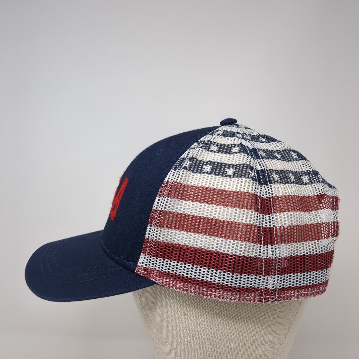 USA Snapback Trucker Hat Multi OS Adjustable Mesh Back Patriotic Stars & Stripes
