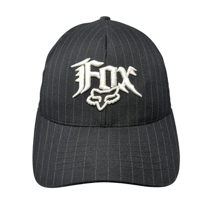 Fox Fitted Hat Black S/M Lightweight Embroidered Vented Holes 6 Panel Flexfit