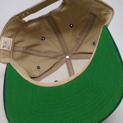 Yupoong Snapback Beige Green Hat One Size Excavating Concrete Construction 2000