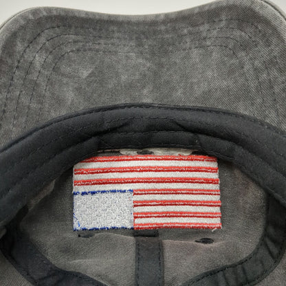 Gray One Size Baseball Cap Hat Veteran American Flag Embroidered Slideback