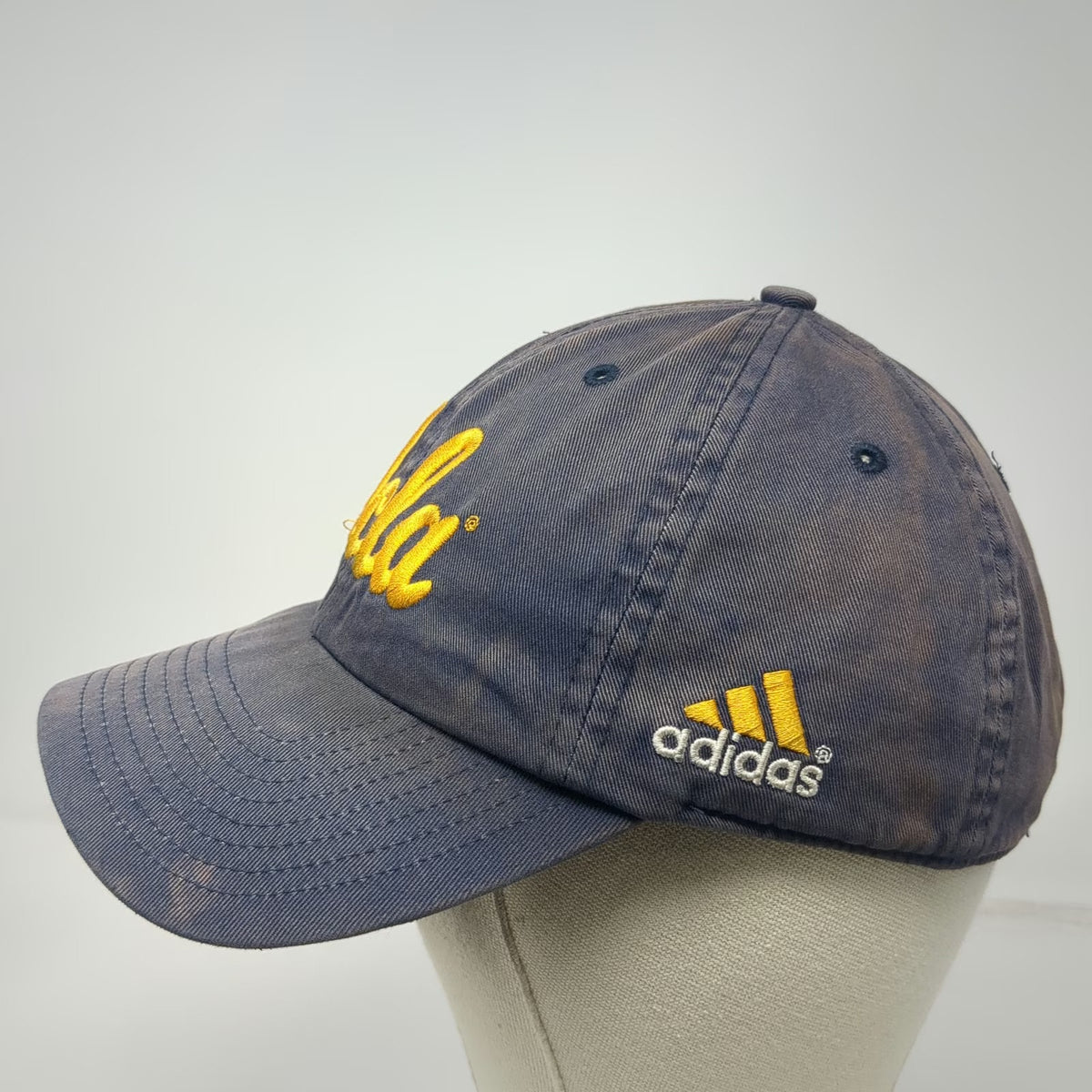 Adidas UCLA Bruins NCAA Blue Yellow One Size Hat Script Logo Strapback Cotton