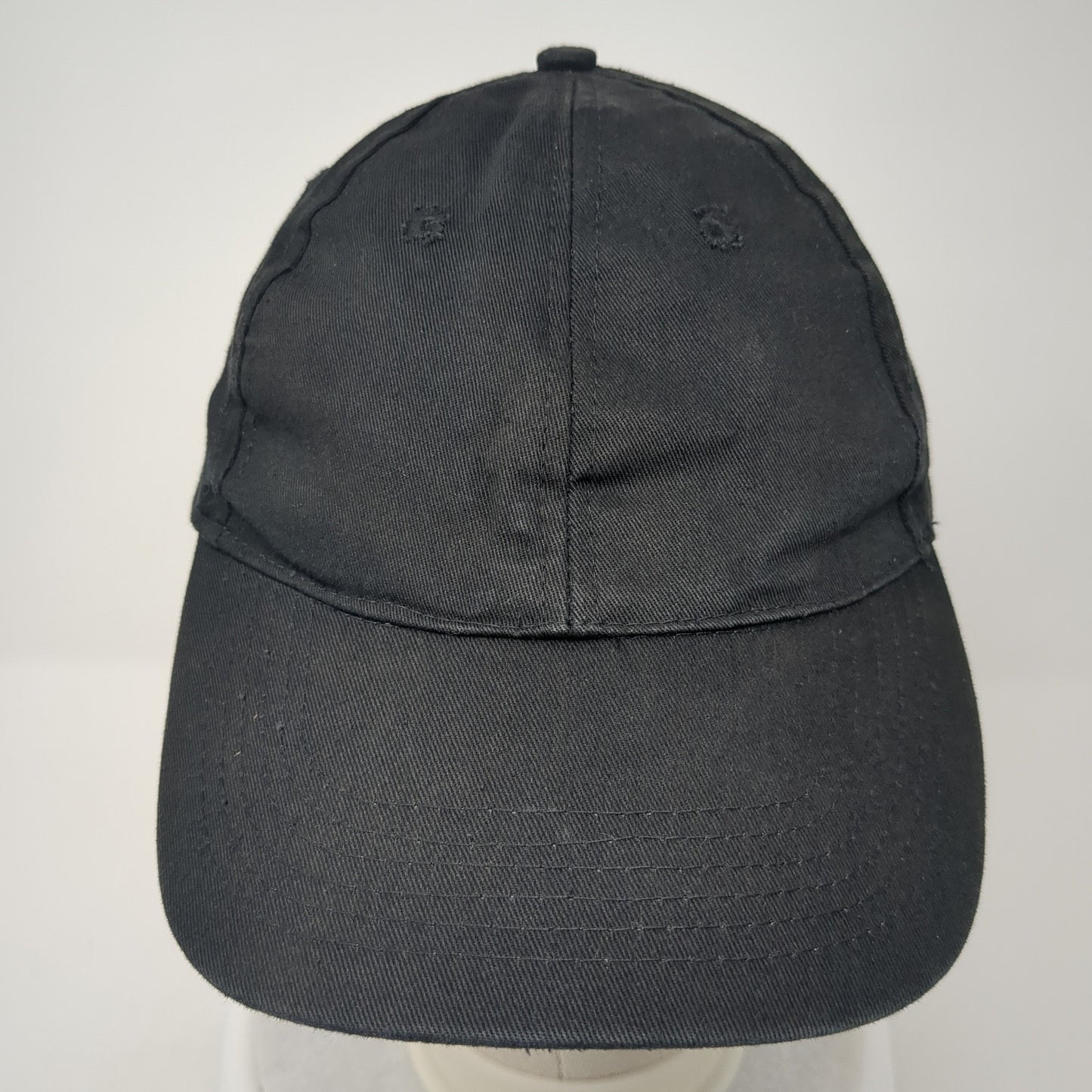 Unbranded Strapback Hat Black One Size Solid Blank Vent Holes Outdoor