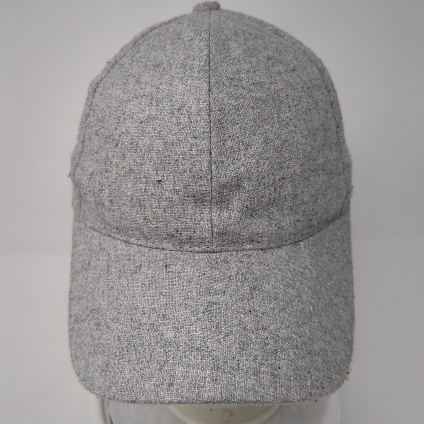 Unbranded Strapback Hat Gray One Size Adjustable 6 Panel Blank Wool