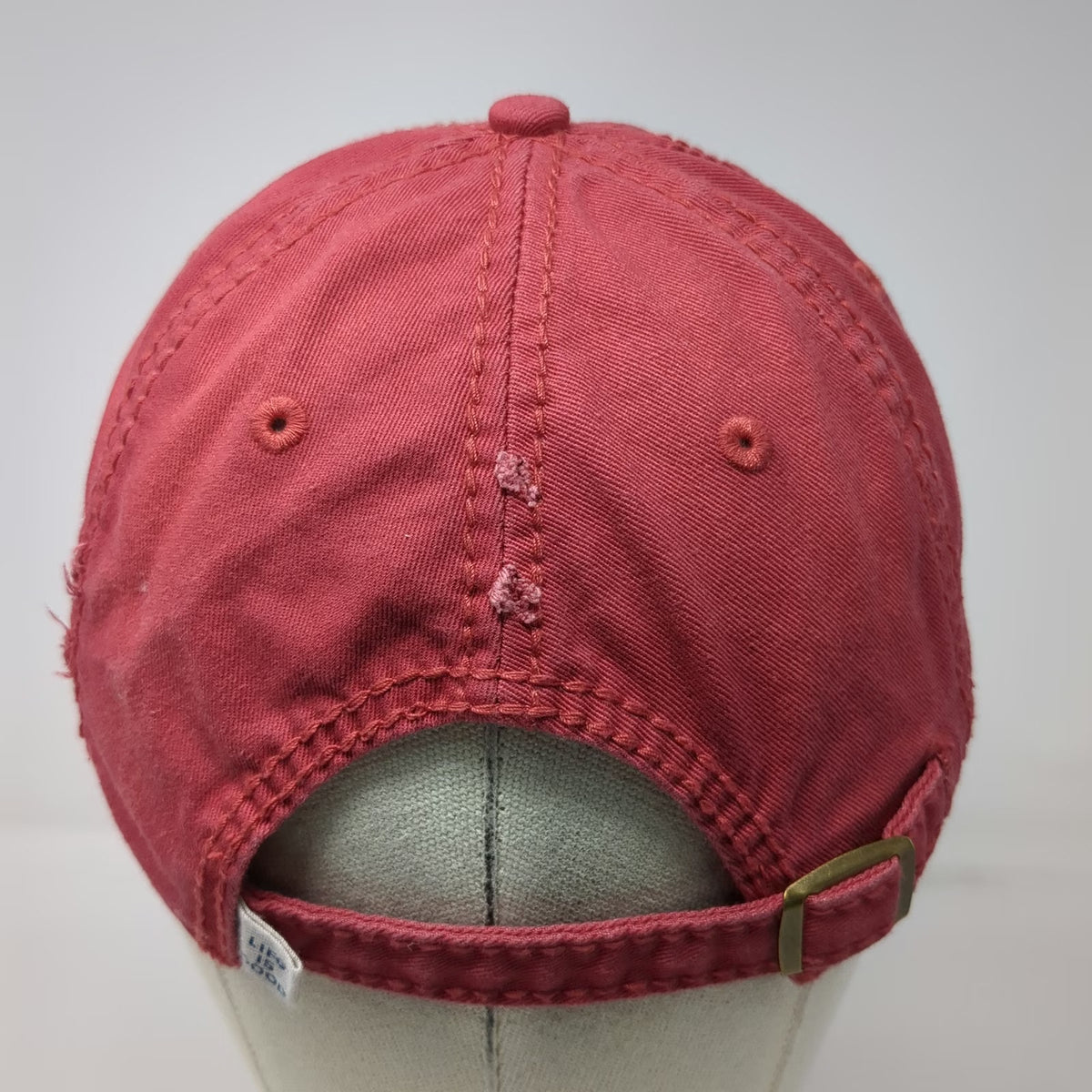 Life is Good Baseball Cap Red One Size Daisy Embroidered Cotton Slideback Hat