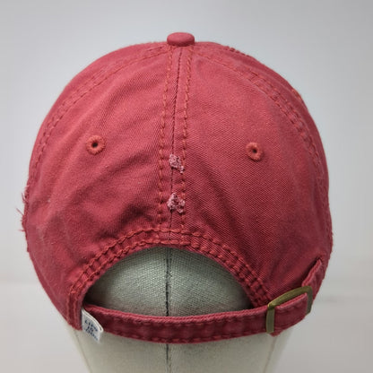 Life is Good Baseball Cap Red One Size Daisy Embroidered Cotton Slideback Hat