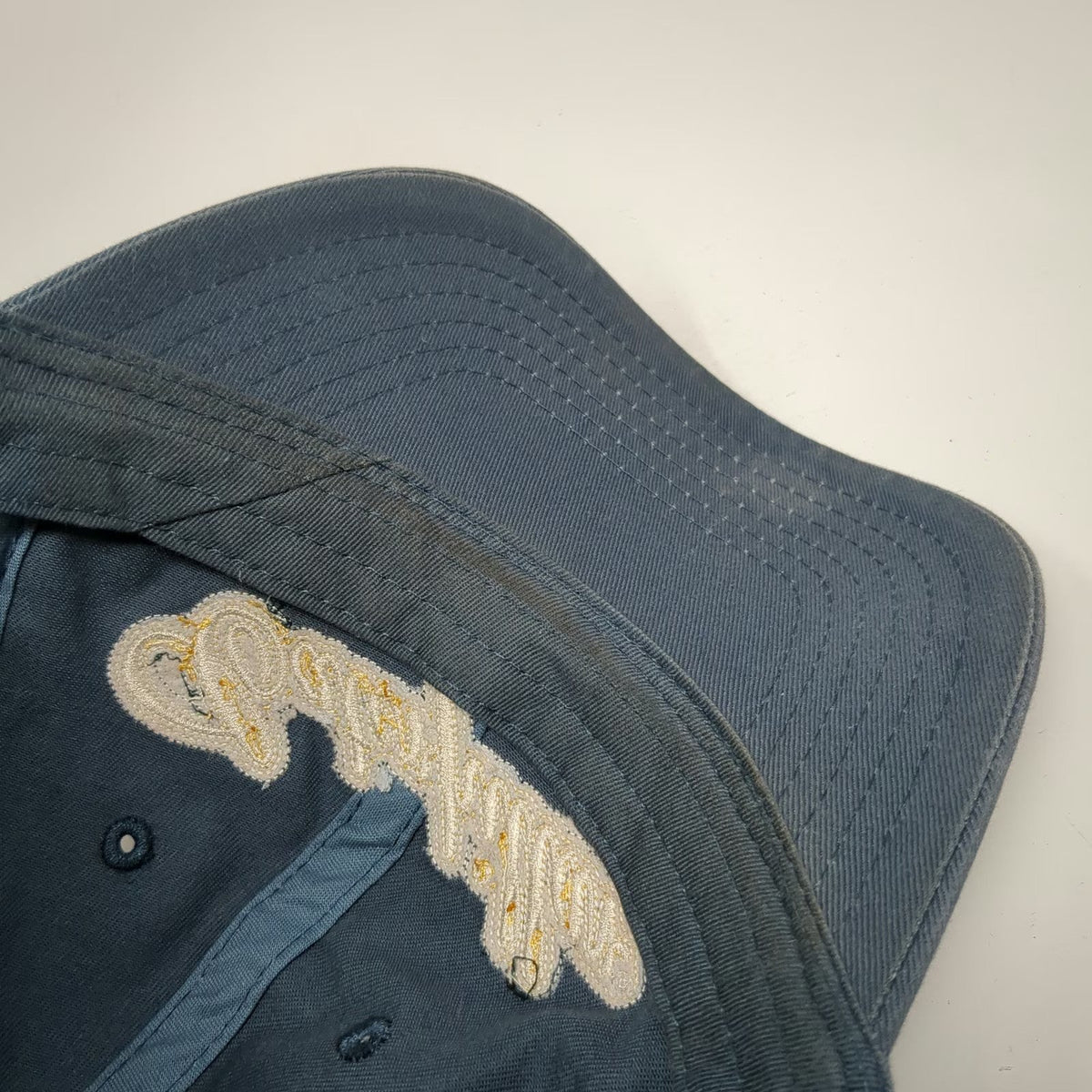 Caterpillar Baseball Cap Blue One Size Script Logo Side Hit Cotton Strapback hat