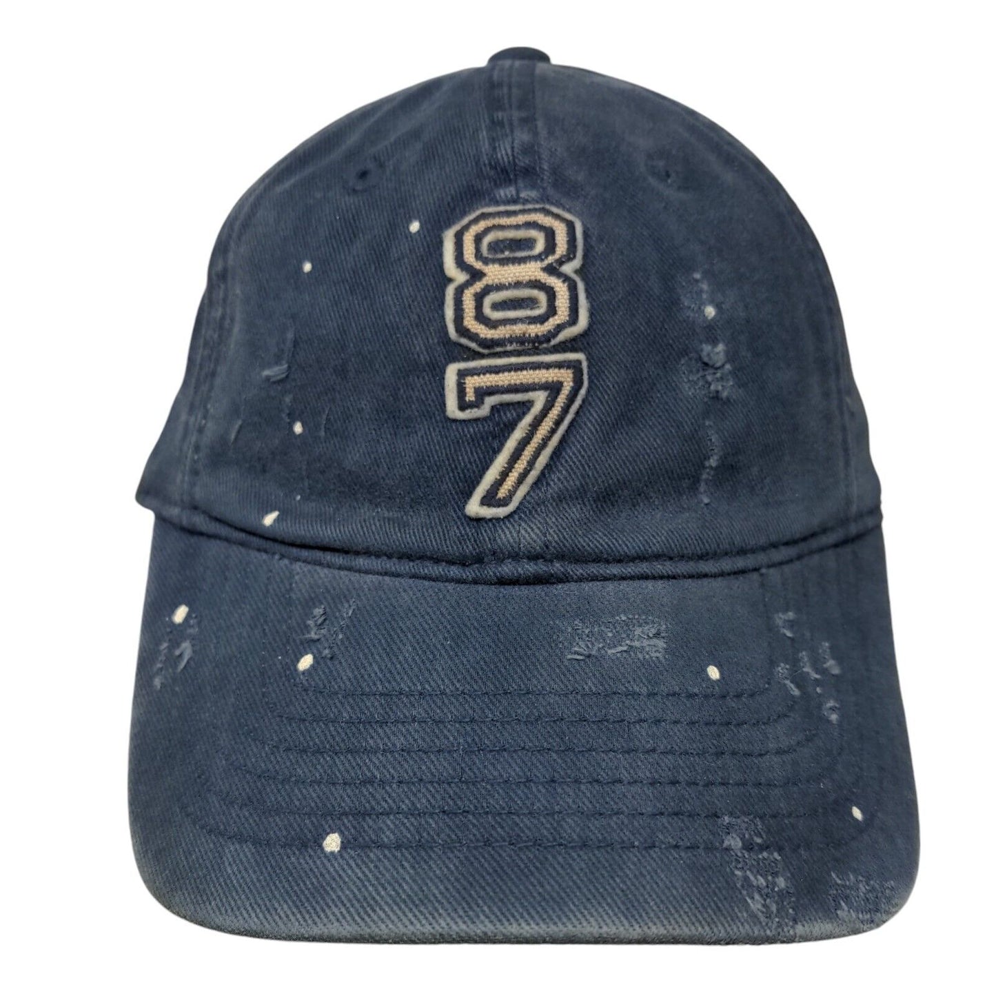 Aeropostale 87 Fitted Hat Blue Large/XL Solid 6 Panel Vent Holes