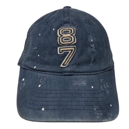 Aeropostale 87 Fitted Hat Blue Large/XL Solid 6 Panel Vent Holes