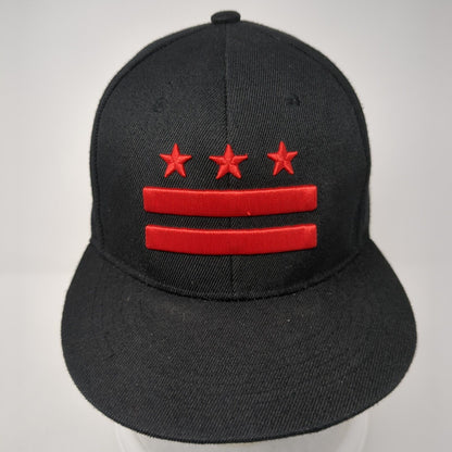 Flag of Washington D.C. Snapback Hat Black OS Adjustable Embroidered DC One
