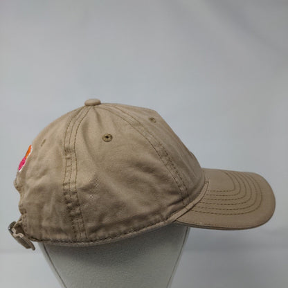 Dunkin' Donuts Slideback Hat Tan OSFA Adjustable Embroidered 6 Panel