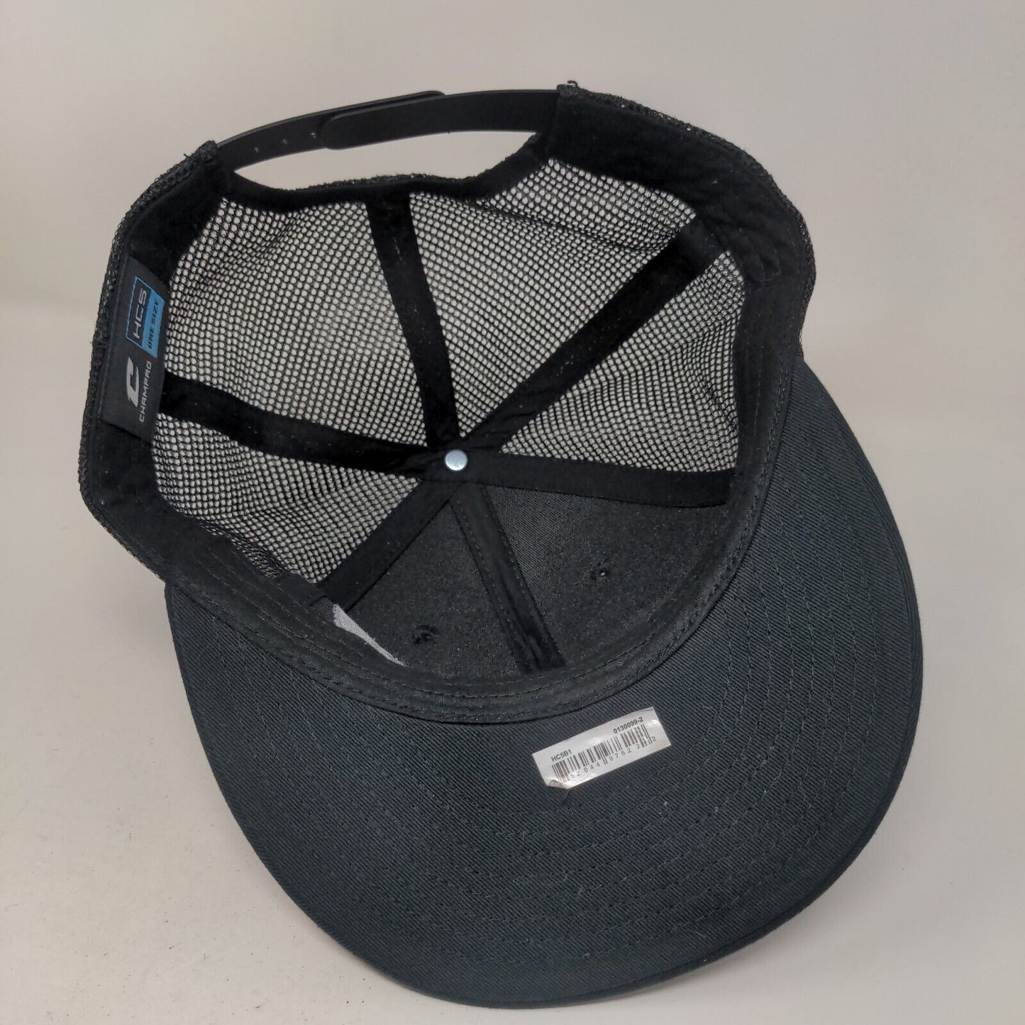 Champro Snapback Hat One Size Black Mesh Back Embroidered Military Shield Logo