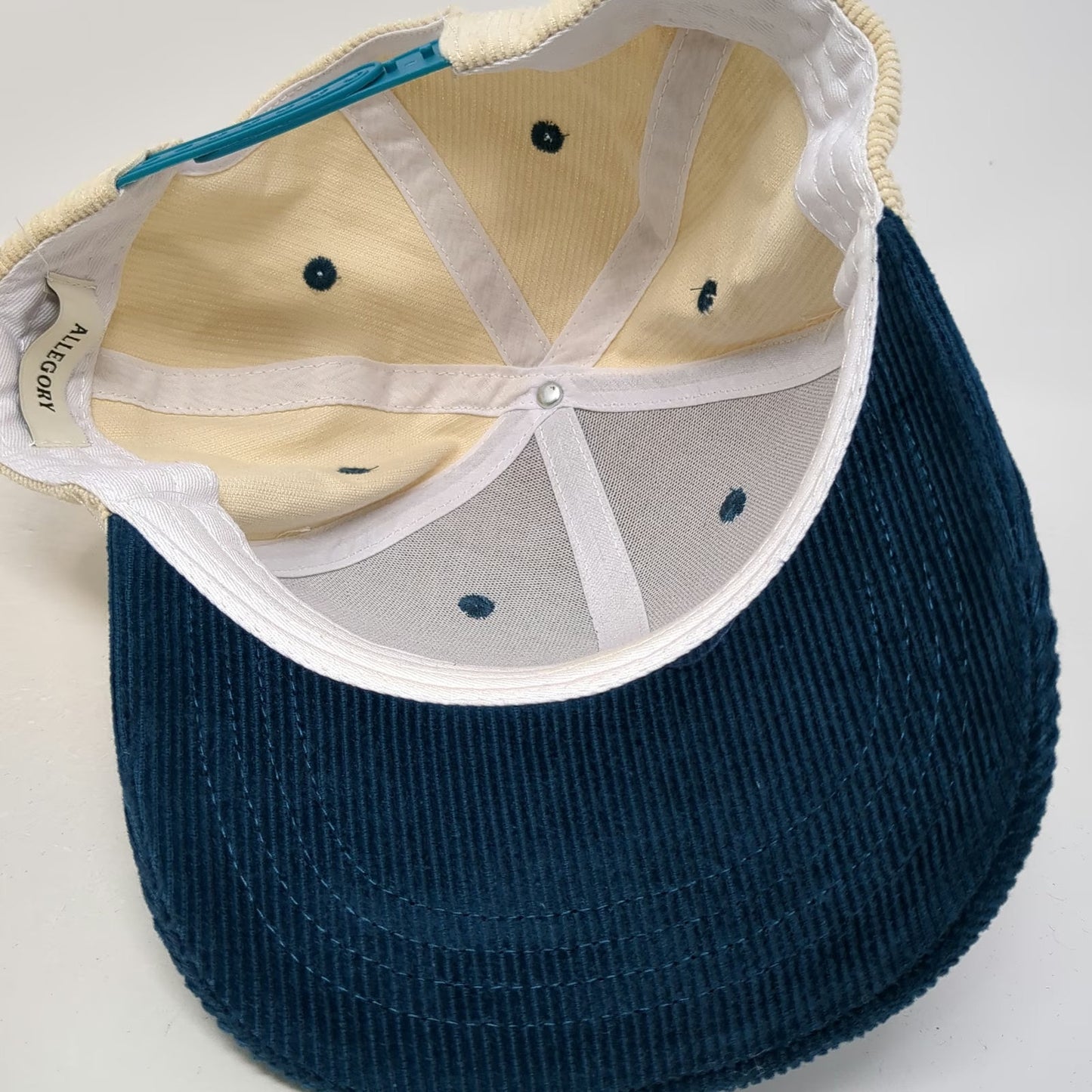 Allegory Snapback Hat Beige Blue One Size Corduroy Bond Stronger Than Blood