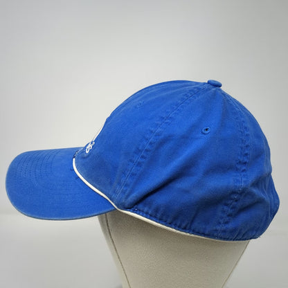 Adidas Baseball Cap Blue White One Size Embroidered Logo Cotton Slideback Hat
