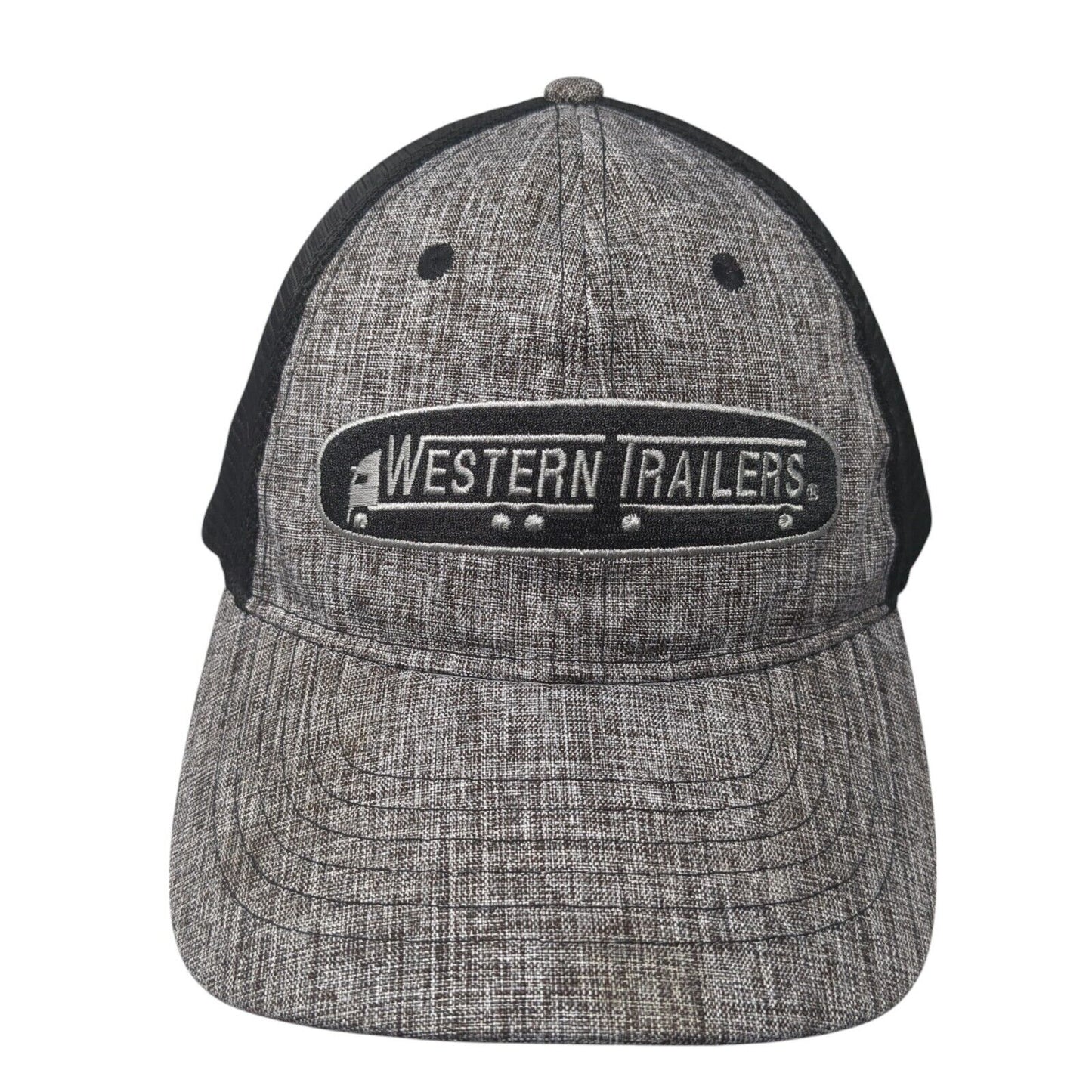 Western Trailers Snapback Trucker Hat Gray OS Adjustable Embroidered Mesh Back