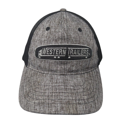 Western Trailers Snapback Trucker Hat Gray OS Adjustable Embroidered Mesh Back