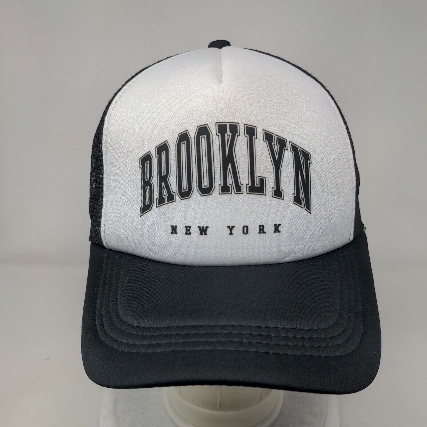 Brooklyn New York Snapback Trucker Hat Black One Size Mesh Back Colorblock