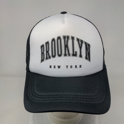 Brooklyn New York Snapback Trucker Hat Black One Size Mesh Back Colorblock